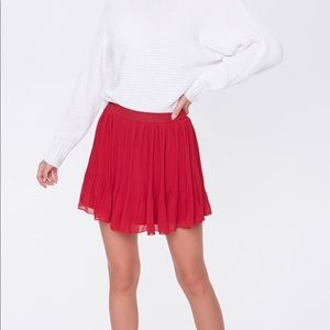 NWT Forever 21 Chiffon A-Line Skirt in Red